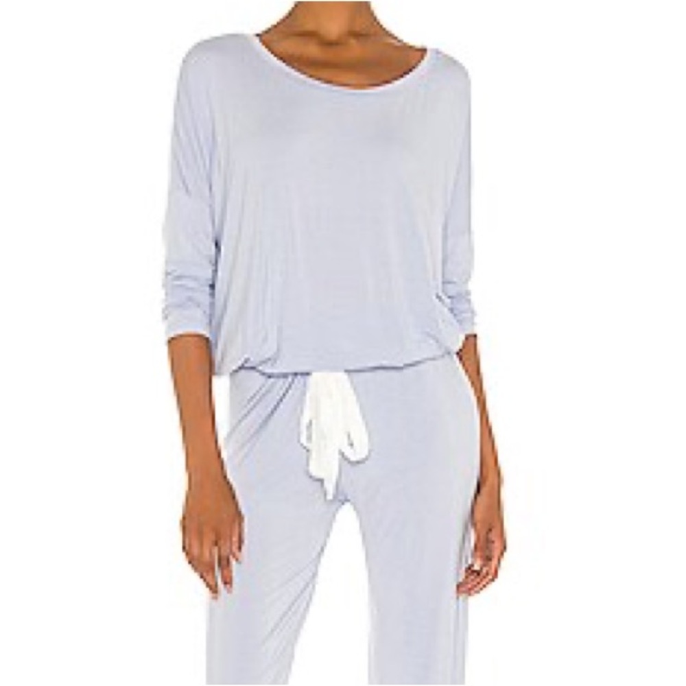 Eberjey Gisele Slouchy Pajama Top Small Light Orchid Pale Blue EUC